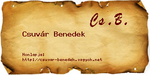 Csuvár Benedek névjegykártya