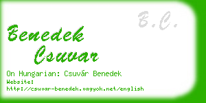 benedek csuvar business card